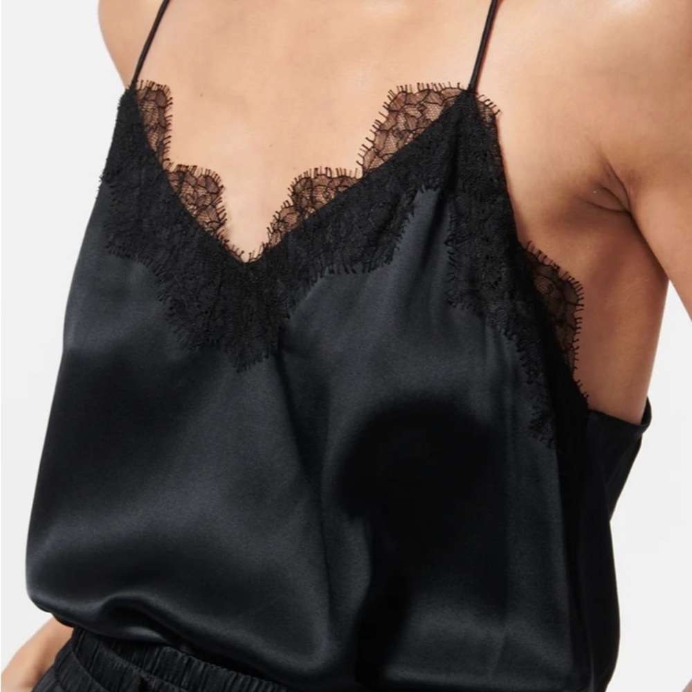 CAMI NYC-Racer Charmeuse Cami. Black, Size XL. NWT.